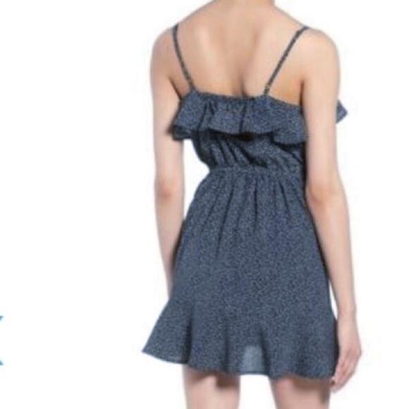 Band of Gypsies NWT Button Front Sleeveless Frilly Dot Mini Short Dress Sz Large - Picture 3 of 10